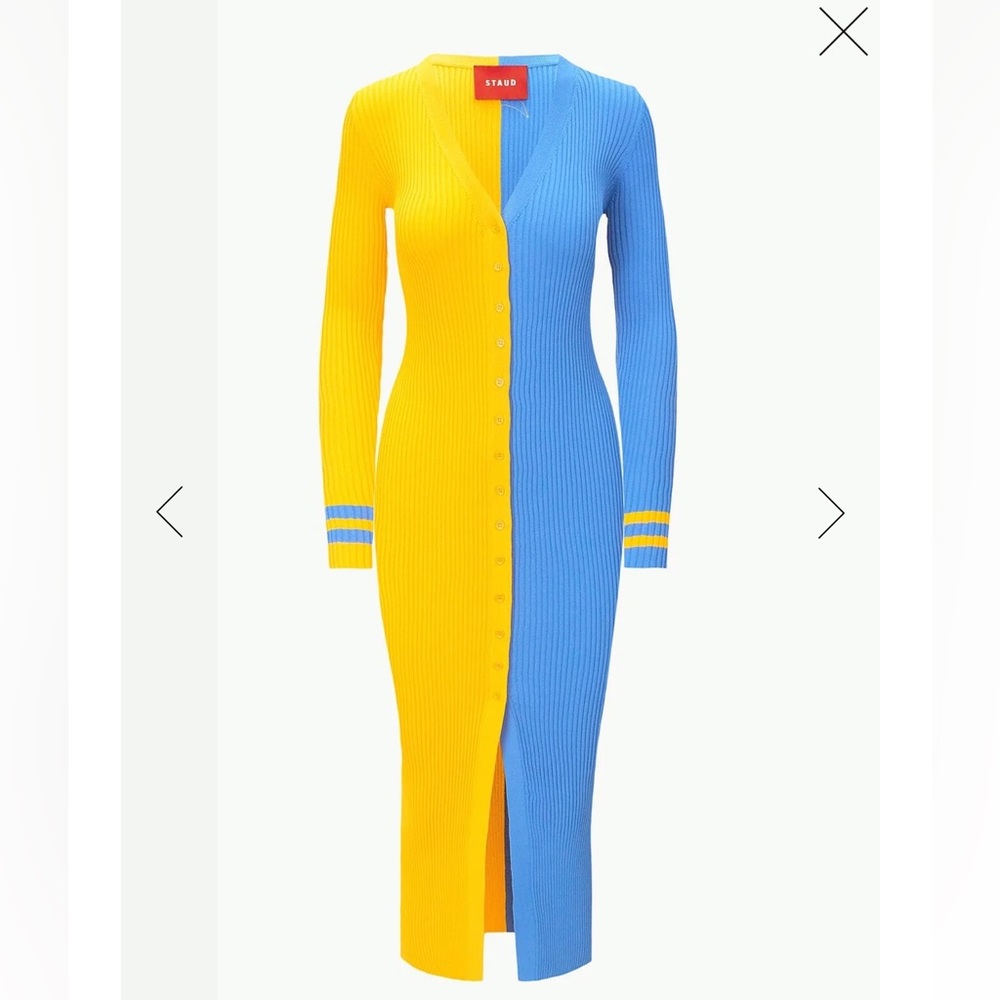 THE STAUD NFL SHOKO SWEATER DRESS LOS ANGELES CHARGERS Brand New with tags